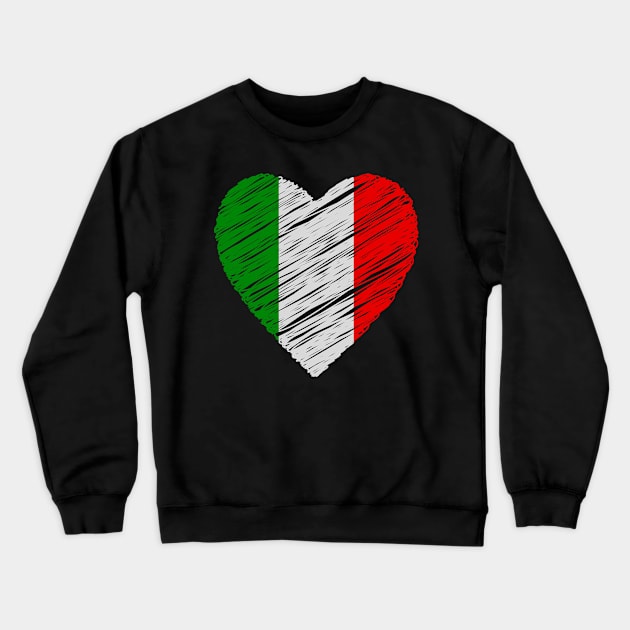 In this picture we see a heart in the shape of the Italian flag. Crewneck Sweatshirt by Atom139